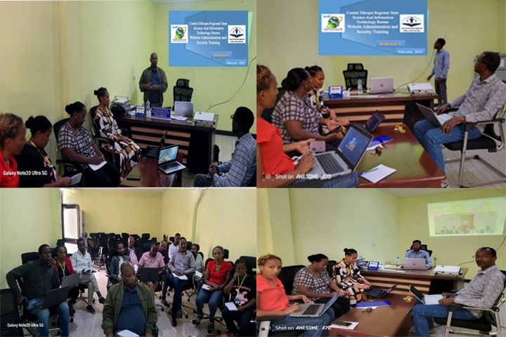 የማዕከላዊ ኢትዮጲያ ክልል ፍትህ ቢሮ የድረ ገፅ ማስተዳደርና የሳይበር ደህንነት ቴክኒካል ስልጠና  ለቢሮው የስራ ክፍል ኃላፊዎች እና ለሚመለከታቸው ባለሙያዎች ስልጠና ተሰጠ። 