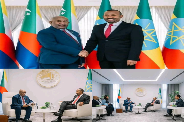 ጠቅላይ ሚኒስትር ዐቢይ አሕመድ (ዶ/ር) ከኮሞሮስ ሕብረት ፕሬዚዳንት አዛሊ አሱማኒ ጋር ተወያዩ